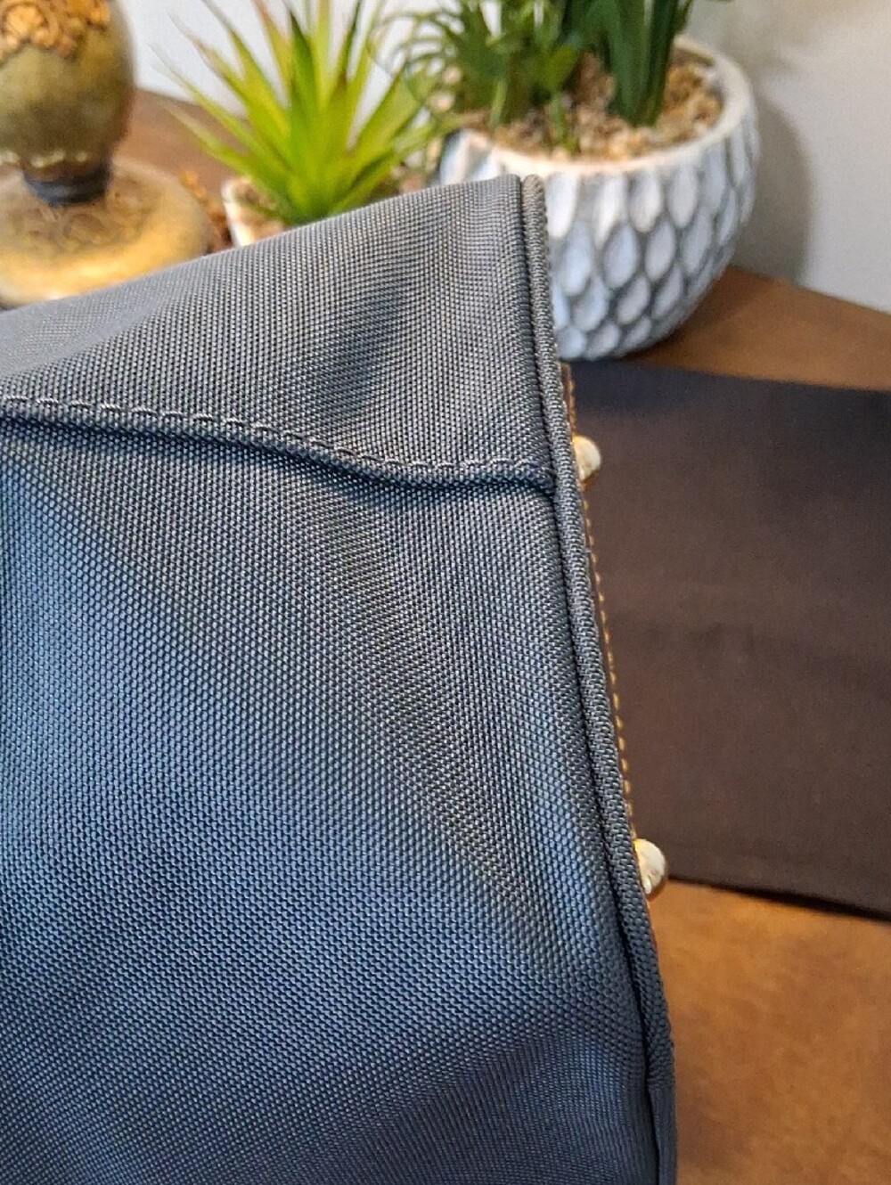 Dooney & Bourke Navy Blue Canvas Crossbody with Brown Leather Trim - Picture 8 of 16